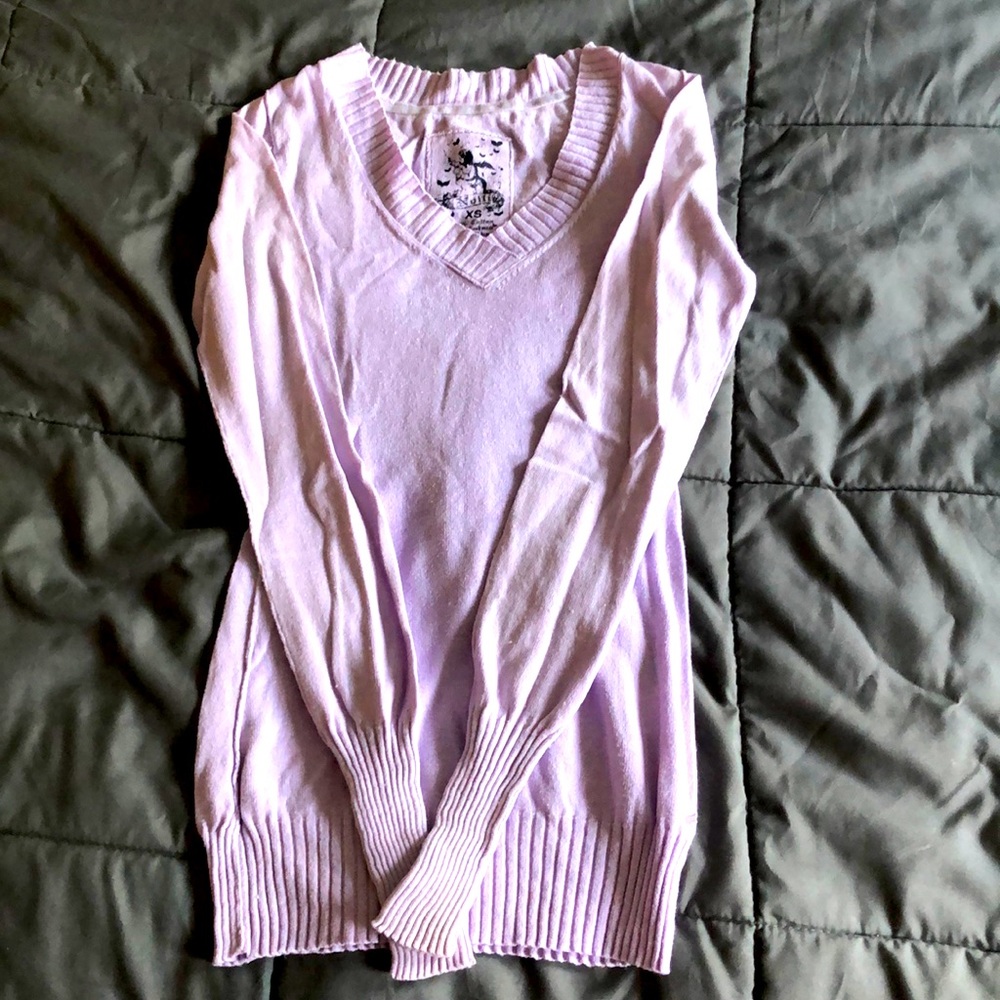 Light purple, thin, cashmere, and cotton sweater